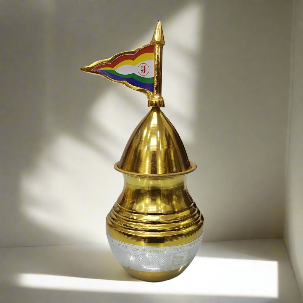 7-Inch Pure Brass Mangal Kalash – Perfect for Pooja & Home Décor - jinsamadhan