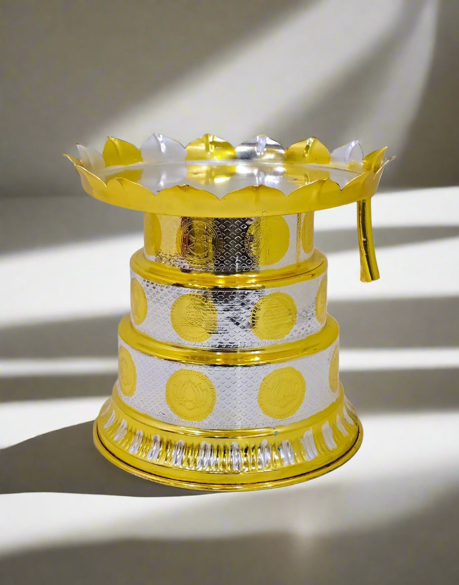 Buy Pure Pital Jain Pratima Ji Abhishek Plate – 9–10 Inch | Brass Abhishek Patra for Jain Pooja - jinsamadhan