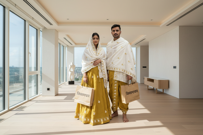 Premium Jain Pujan Joda | 100% Pure Suddh Cotton | For Puja & Samayik - jinsamadhan