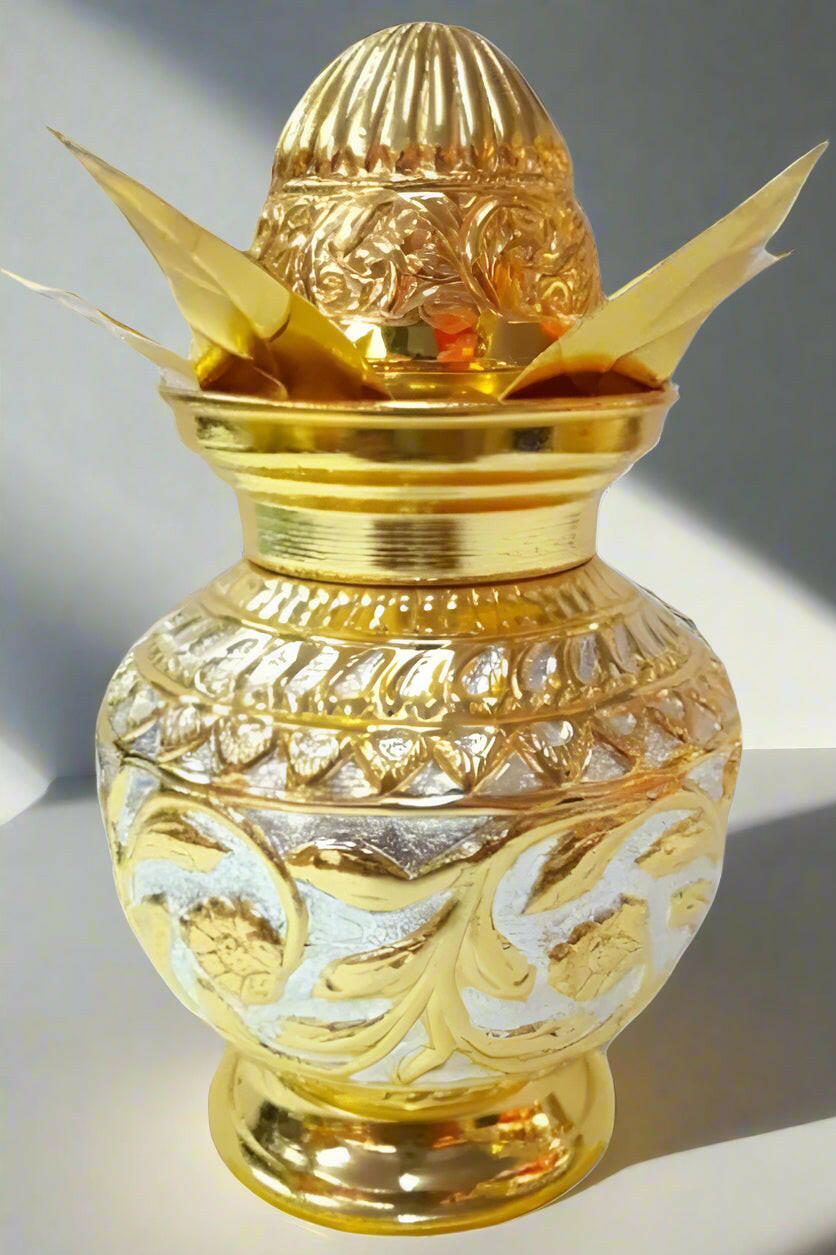 Mangal kalash with floral design - jinsamadhan