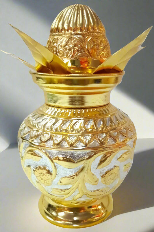 Mangal kalash with floral design - jinsamadhan