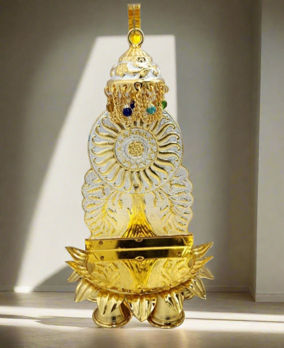 Gold-Plated Decorative Singhasan for 5-Inch Murtis - jinsamadhan