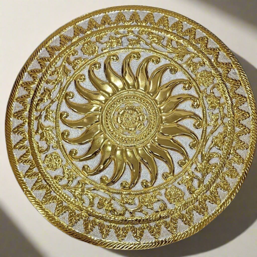 12 inch pure pital Bhamandal for Jain Mandir | Temple Decoration | Pooja Accessory - jinsamadhan