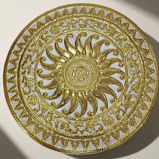 12 inch pure pital Bhamandal for Jain Mandir | Temple Decoration | Pooja Accessory - jinsamadhan