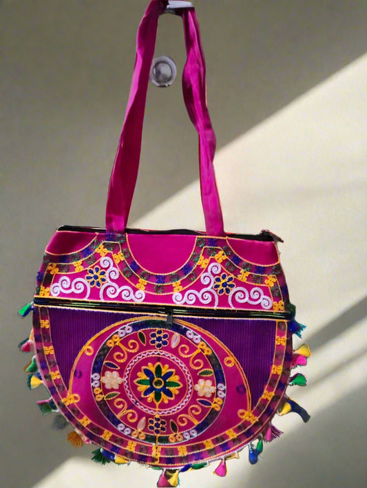 Large Jain Pooja Bag 16 Inch | Fits 10 Inch Jain Pooja Set & Jinvani | Premium Mandir Carry Bag - jinsamadhan
