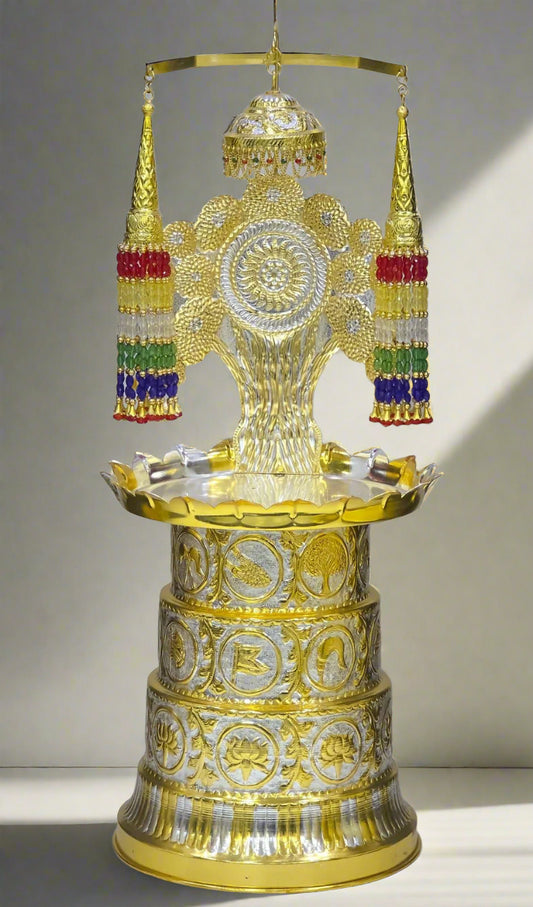 12 Inch Pandukshila Pure Brass | Jain Pooja Base for Pratima Ji & Mandir Use - jinsamadhan