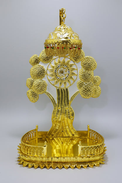Kalpvraksh Design Golden Singhasan for Pratima Ji – 5 Inch - jinsamadhan