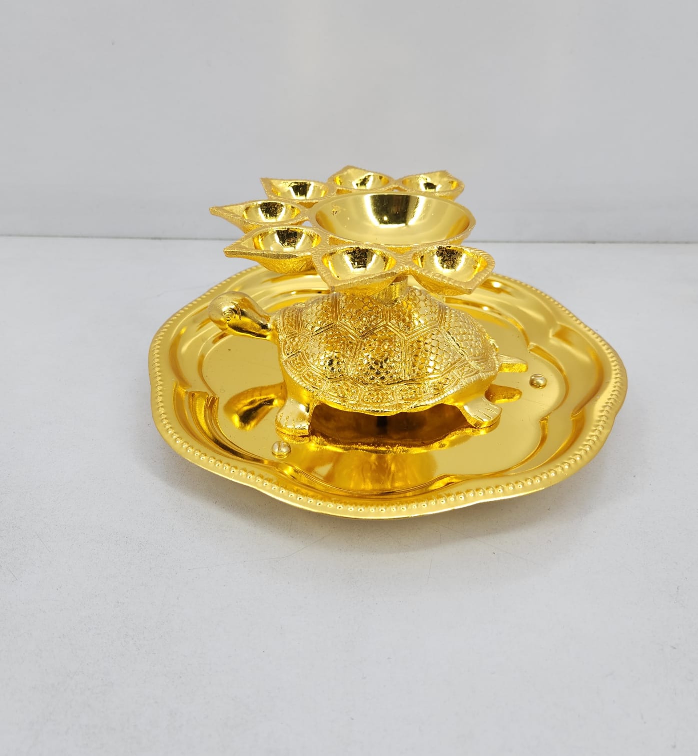 Jain 7 Baati Tortoise Aarti Thali - jinsamadhan