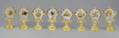 8 Piece Ashtapratiharya Set 6 Inch | Brass Jain Pooja Accessories for Mandir & Festivals - jinsamadhan
