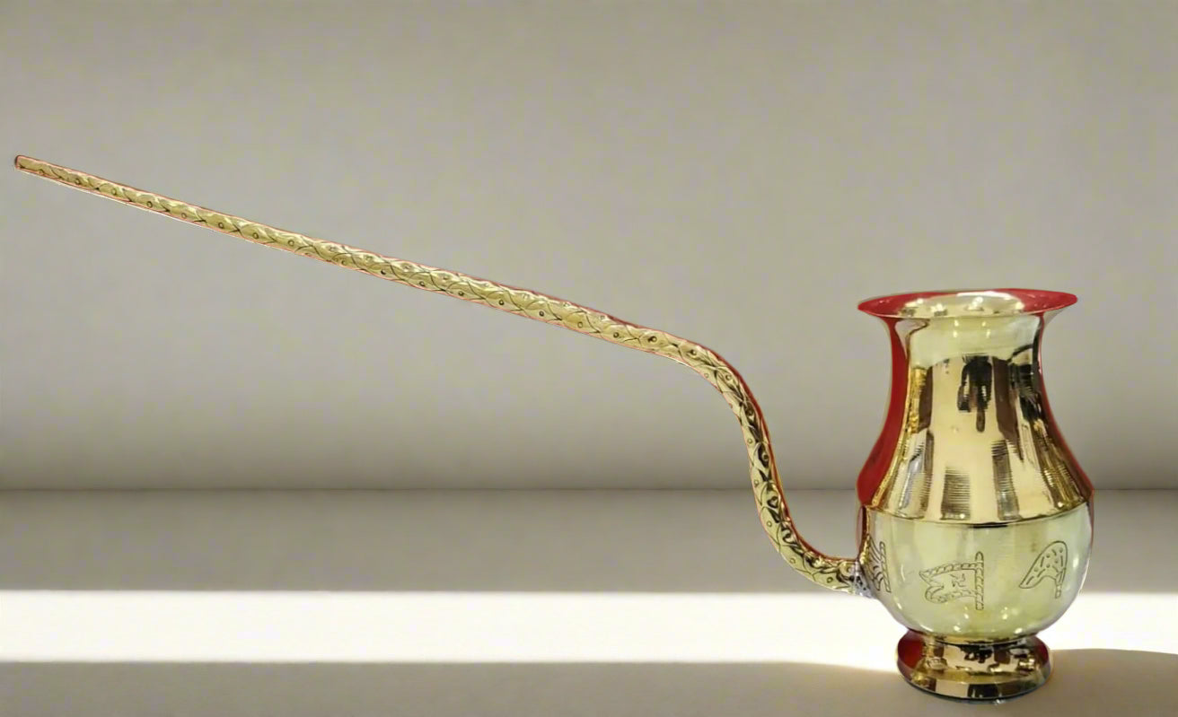 Pure Brass Shantidhara Kalash – 1 Litre | Traditional Jain Pooja Kalash for Rituals & Ceremonies - jinsamadhan