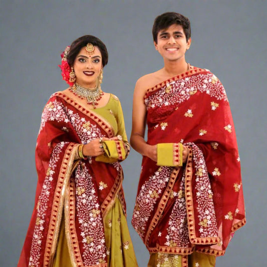 Designer Jain Pooja Joda | Traditional & Elegant Pooja Wear for Men & Women - jinsamadhan