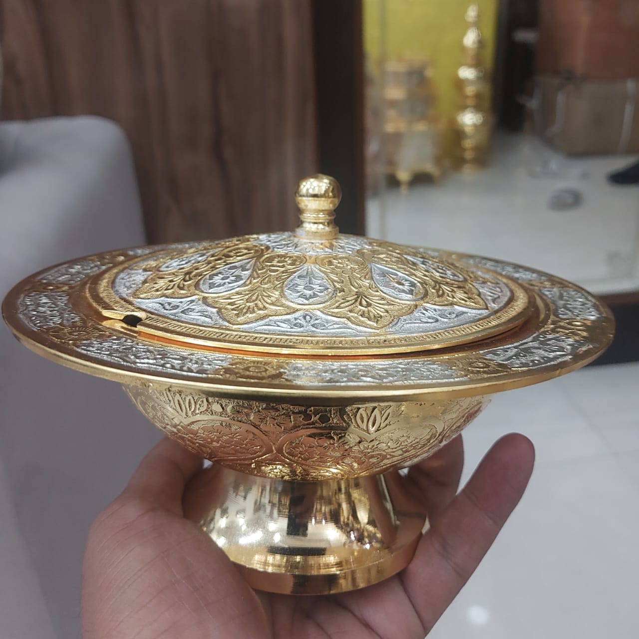 Jain Gandodak Patra (Set of 2) – 6.5 Inches, Pure Brass - jinsamadhan