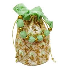Set of 2 Traditional Embroidered Potli Purses with Zipper | Potli Bags for Gifting  Return Favors