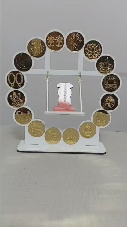 Special Mahaveer Bhagwan Palna with 16 Swapna | Jain Solah Swapna Decorative Stand | Jain Temple Decor