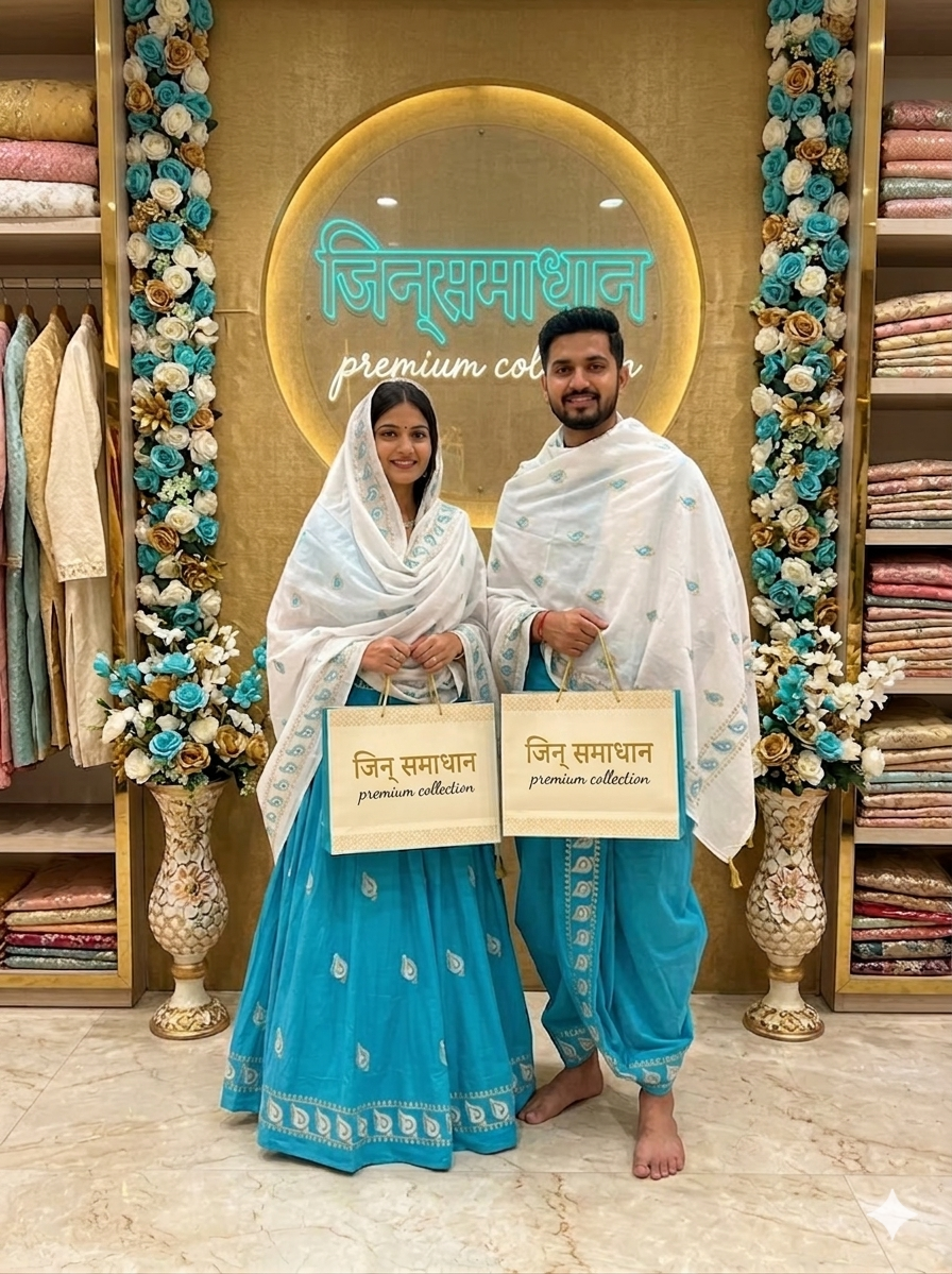 Jain Pooja Joda – 100% Pure Suddh Cotton for Devotional Purity - jinsamadhan