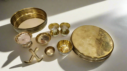 "Brass Jain Pooja Thali box" - jinsamadhan