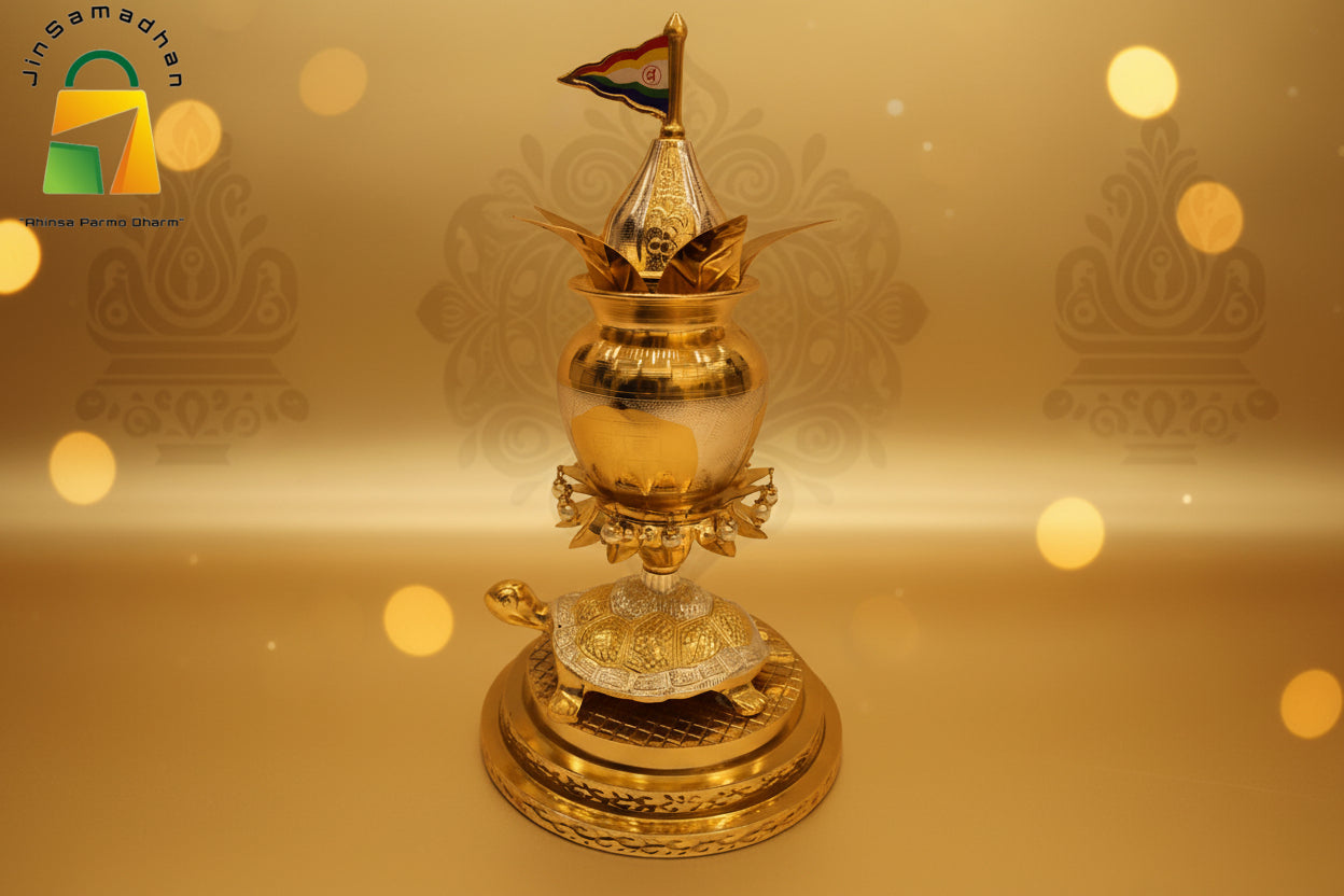 Tortoise Kalash – 15 Inch Height | Pure Brass (Pital) | Vastu & Pooja Decor