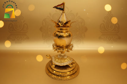 Tortoise Kalash – 15 Inch Height | Pure Brass (Pital) | Vastu & Pooja Decor